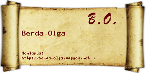 Berda Olga névjegykártya
